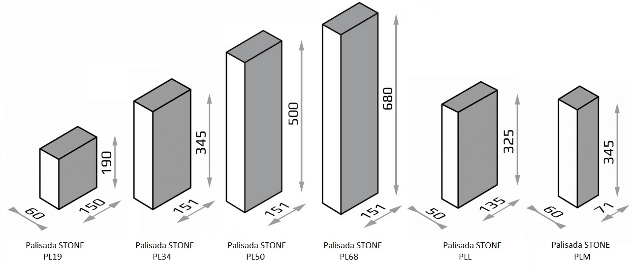 palisady betonove stiepane JONIEC STONE