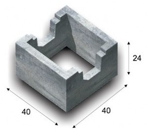 D2 - blok základový s výrezom pre preklad