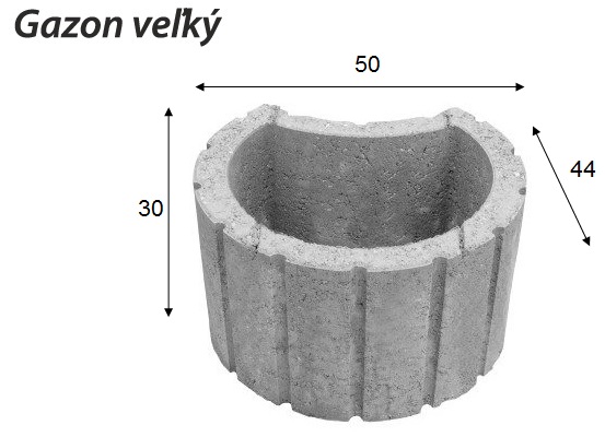 betonova svahova tvarnica Chyzbet gazon velky